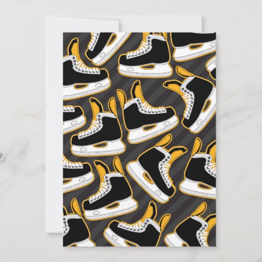 Persoonlijke Hockey Schaatsen Verjaardag Uitnodigi Kaart (Achterkant)