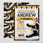 Persoonlijke Hockey Schaatsen Verjaardag Uitnodigi Kaart (Voorkant / Achterkant)