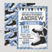 Persoonlijke Hockey Schaatsen Verjaardag Uitnodigi Kaart (Voorkant / Achterkant)