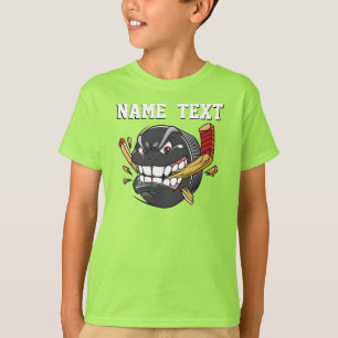 Persoonlijke Hockey-Shirten, Cool Angry Hockey Puc T-shirt
