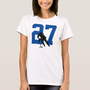 Persoonlijke Hockey Speelster Nummer Blauw T-shirt