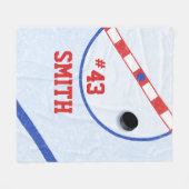 Persoonlijke Hockey-spelers Center Ice & Puck Fleece Deken (Voorkant (Horizontaal))