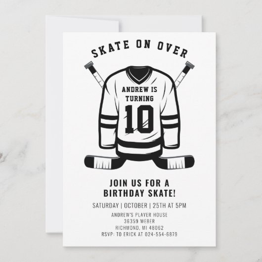 Persoonlijke Hockey Thema Verjaardag Party Uitnodi Kaart (Voorkant)