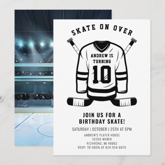 Persoonlijke Hockey Thema Verjaardag Party Uitnodi Kaart (Voorkant / Achterkant)