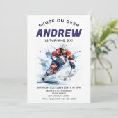 Persoonlijke Hockey Thema Verjaardag Party Uitnodi Kaart (Staand voorkant)