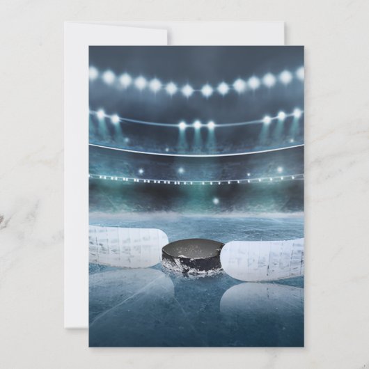 Persoonlijke Hockey Thema Verjaardag Party Uitnodi Kaart (Achterkant)