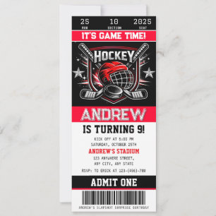 Persoonlijke Hockey Ticket Verjaardagsuitnodiging Kaart