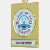 Persoonlijke Hockey-uitrusting Kerst Ornament Verguld Banner Ornament (Links)