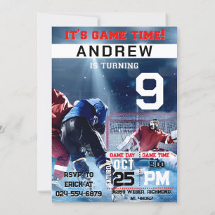 Persoonlijke Hockey Verjaardag met foto Uitnodigin Kaart