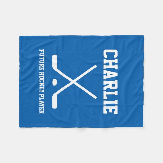 Persoonlijke hockeyspeler fleece deken (Voorkant (Horizontaal))