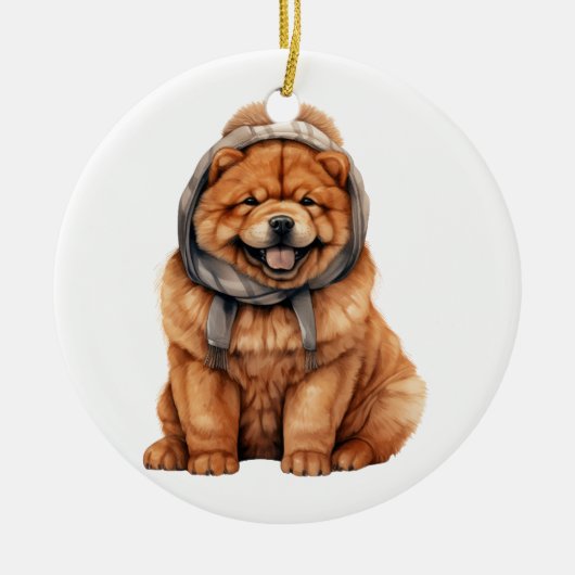 Persoonlijke hoe-hoe-hond keramisch ornament (Voorkant)