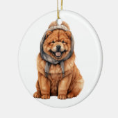 Persoonlijke hoe-hoe-hond keramisch ornament (Links)