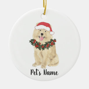 Persoonlijke hoe-hoe-hond keramisch ornament