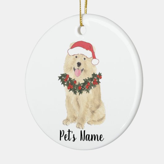 Persoonlijke hoe-hoe-hond keramisch ornament (Links)