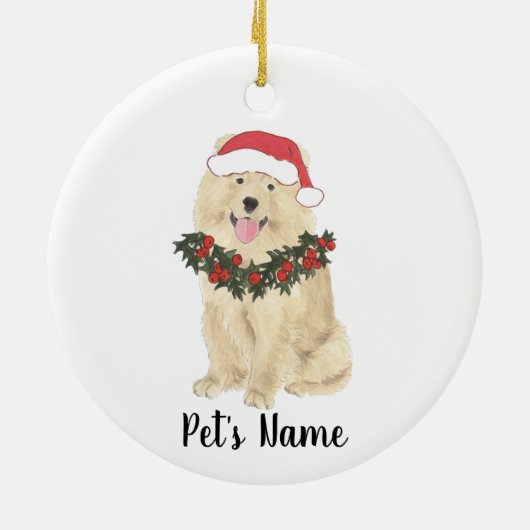 Persoonlijke hoe-hoe-hond keramisch ornament (Achterkant)