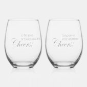 Persoonlijke hoera! Retirement Professional Grey Wijnglas Zonder Voet (Voorkant)