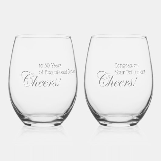 Persoonlijke hoera! Retirement Professional Grey Wijnglas Zonder Voet (Voorkant)