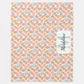 Persoonlijke Hoge Thee Monogram Naam Pastelroze Fleece Deken (Voorkant)