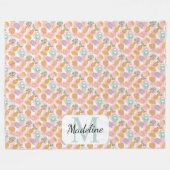 Persoonlijke Hoge Thee Monogram Naam Pastelroze Fleece Deken (Voorkant (Horizontaal))