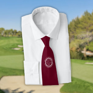 Persoonlijke Hole in One Bourgondie Rood Golf Stropdas