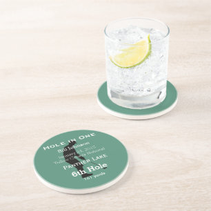Persoonlijke Hole In One Man Cave GOLFER'S Lodge Zandsteen Onderzetter