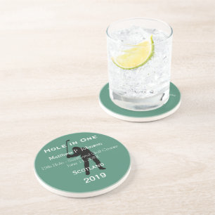 Persoonlijke Hole In One Man Cave GOLFER'S Lodge Zandsteen Onderzetter