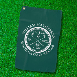 Persoonlijke Hole in One Smaragdgroen Golfhanddoek