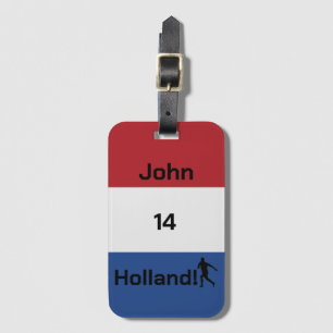 Persoonlijke Holland Vlag Voetbal Reis Bagagelabel