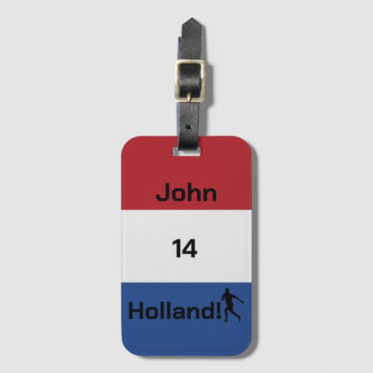 Persoonlijke Holland Vlag Voetbal Reis Bagagelabel (Voorkant (verticaal))