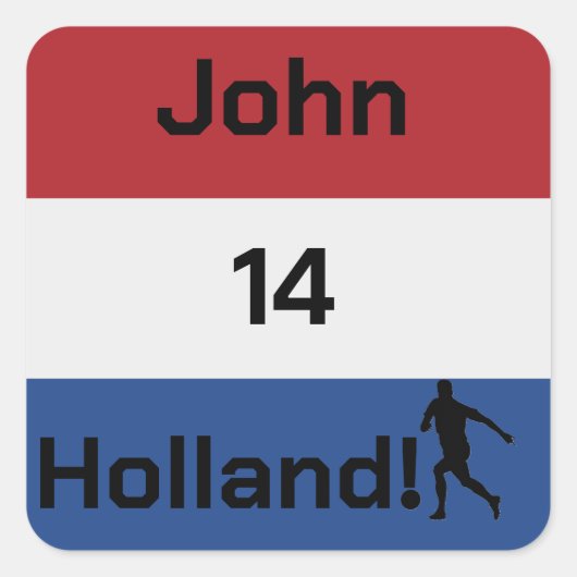 Persoonlijke Holland Vlag Voetbal Sticker (Voorkant)