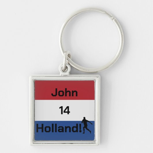 Persoonlijke Holland Vlag Voetbal Trotsheid Sleutelhanger (Voorkant)
