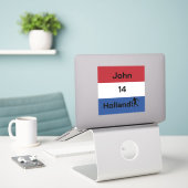Persoonlijke Holland Vlag Voetbal Trotsheid Sticker (Laptop op bureau)