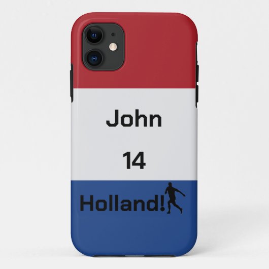 Persoonlijke Holland Vlaggenvoetbal Uitrusting Case-Mate iPhone Case (Achterkant)