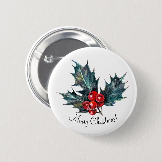 Persoonlijke Holly Spring-kerstspelden Ronde Button 5,7 Cm (Voorkant /achterkant)