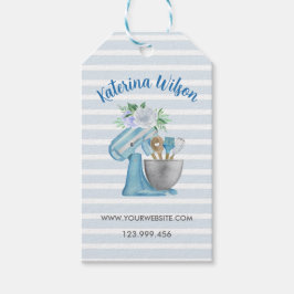 Persoonlijke Home Bakery Blue Flower Mixer Cadeaulabel