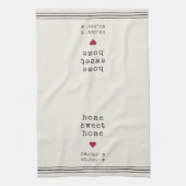 Persoonlijke Home Sweet Home Coördinaten Theedoek (Verticaal)