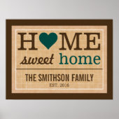 Persoonlijke Home Sweet Home Family Welkom Poster (Voorkant)