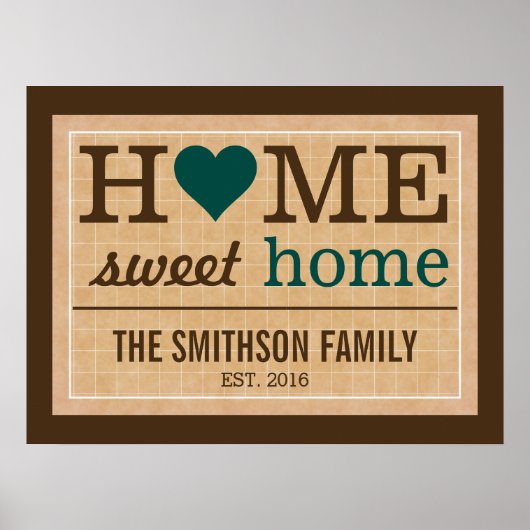 Persoonlijke Home Sweet Home Family Welkom Poster (Voorkant)