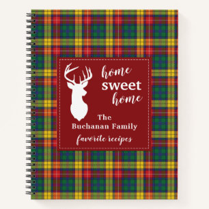 Persoonlijke Home Sweet Home Tartan Buchanan Plaid Notitieboek