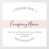 Persoonlijke homemade BEDANKT U-zakelijk gebruik Raamsticker (Vel)