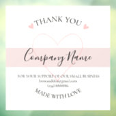 Persoonlijke homemade BEDANKT U-zakelijk gebruik Raamsticker (Vel 3)