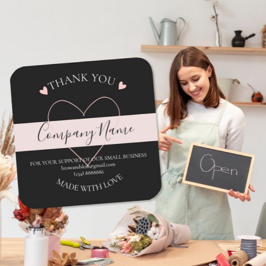 Persoonlijke homemade DANK JE HET Etiket