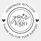 Persoonlijke homemade Dank u Ronde Sticker (Voorkant)