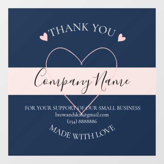 Persoonlijke homemade DANK U-winkelbord Raamsticker (Vel)