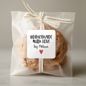 Persoonlijke homemade met label voor liefdesbaken