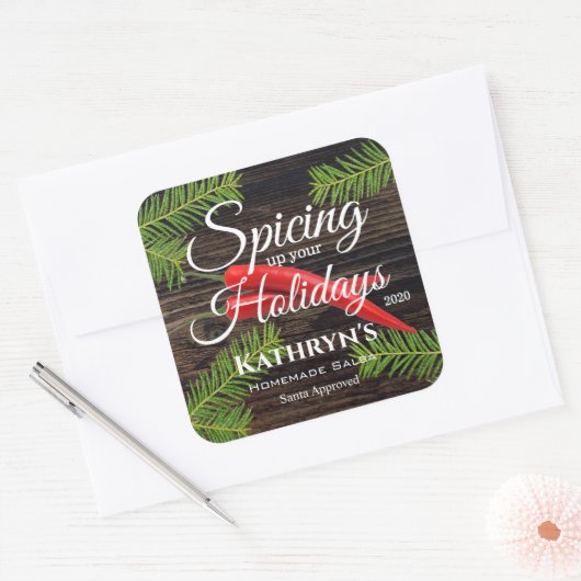 Persoonlijke Homemade Salsa Vierkante Sticker (Envelop)