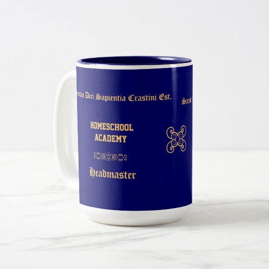 Persoonlijke Homeschool-Mok Tweekleurige Koffiemok (Voorkant links)