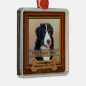 Persoonlijke hond a Memorial geeft je FOTO, TEKST Metalen Ornament (Rechts)