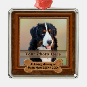 Persoonlijke hond a Memorial geeft je FOTO, TEKST Metalen Ornament