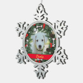 Persoonlijke hond Chrismas Tin Sneeuwvlok Ornament (Rechts)